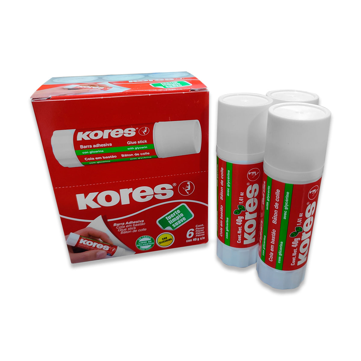 Pega en Barra Kores 40g 6 Unidades