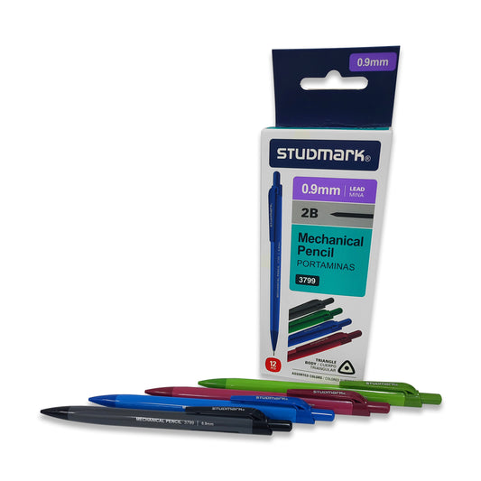 Portaminas 2B 0.9 mm. 12 Unidades Variedad de Colores Studmark 3799