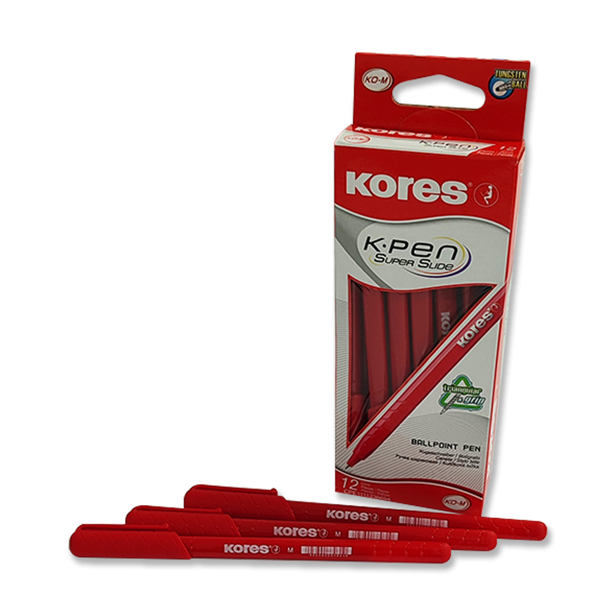 Bolígrafo Kores K0M Color Rojo Caja de 12 Unidades