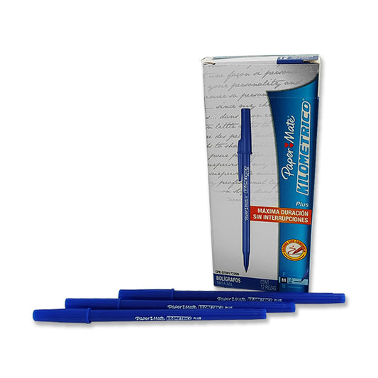 Bolígrafo Paper Mate Color Azul Caja de 12 Unidades
