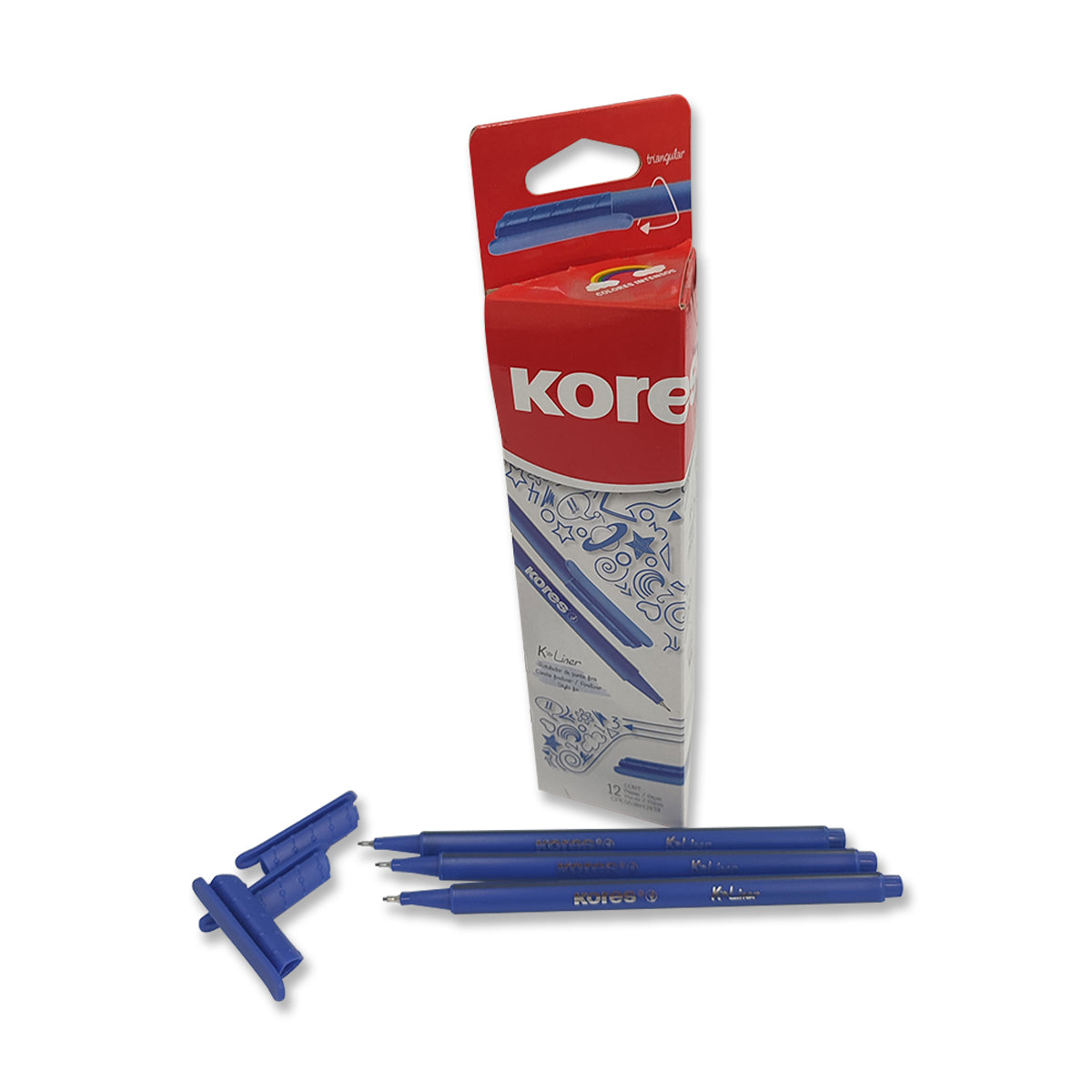 Rotulador Kores K-Liner Azul Caja de 12 Unidades