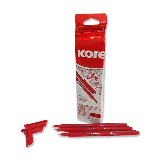 Rotulador Kores K-Liner Rojo Caja de 12 Unidades