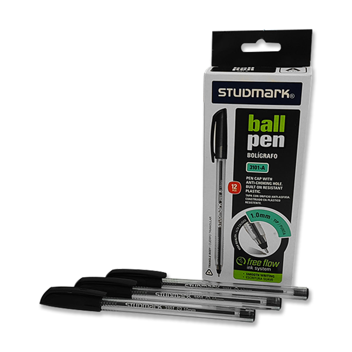 Bolígrafo Studmark ST-03101-A Color Negro Caja de 12 Unidades