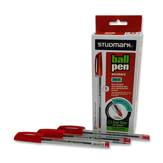 Bolígrafo Studmark ST-03101-B Color Rojo Caja de 12 Unidades