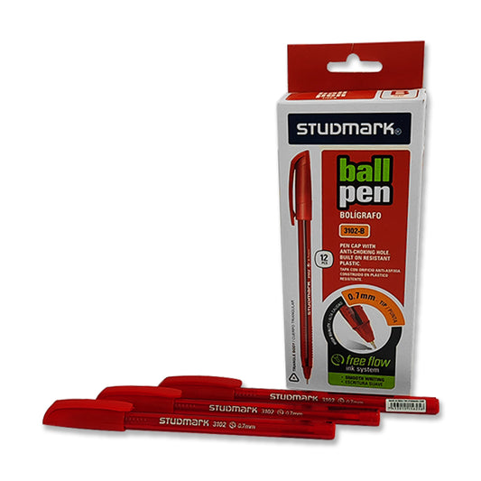 Bolígrafo Studmark ST-03102-B Color Rojo Caja de 12 Unidades