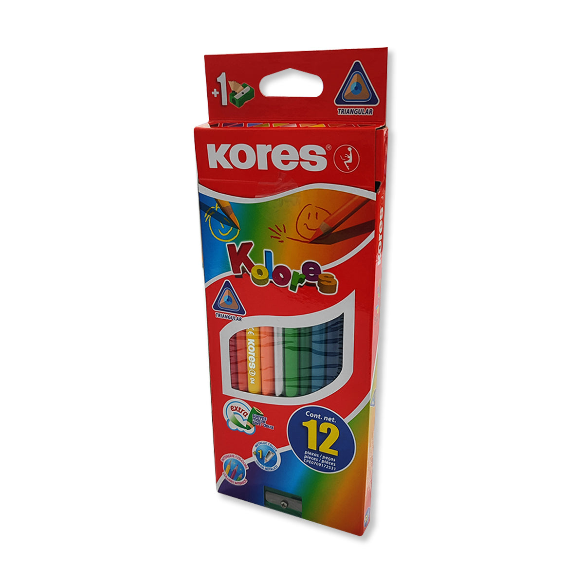 Colores Kores de 12 Colores con Sacapuntas