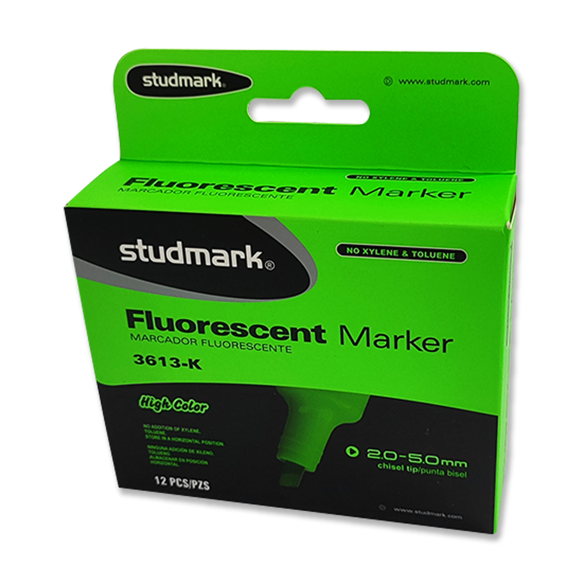 Resaltador Studmark color Verde 12 Unidades