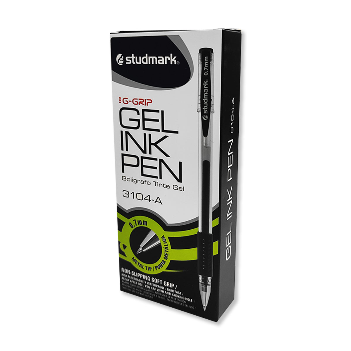 Bolígrafo Tinta de Gel Studmark ST-03104-A Negro Caja de 12 Unidades