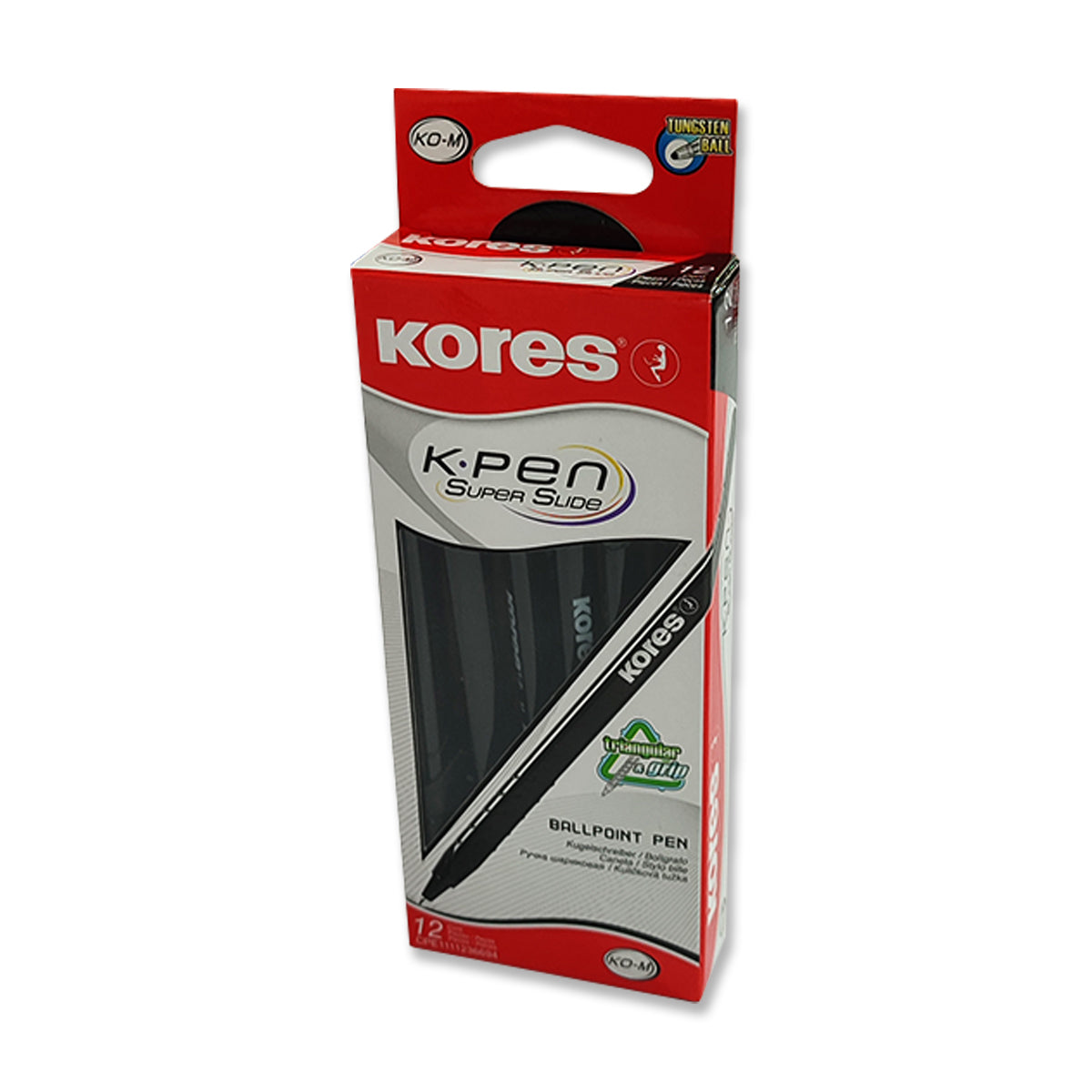 Bolígrafo Kores K0M Color Negro Caja de 12 Unidades