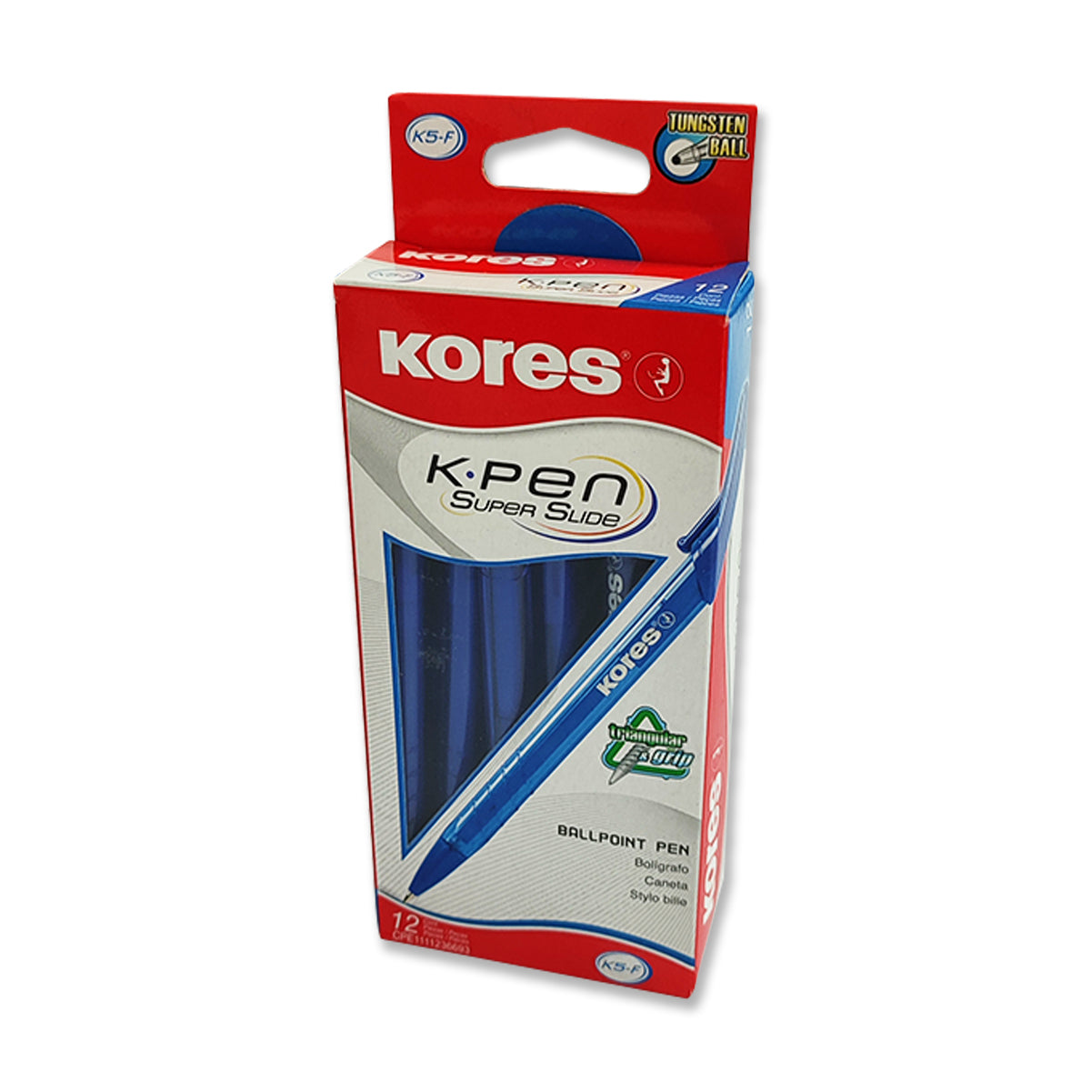 Bolígrafo Kores K5F Color Azul Caja de 12 Unidades