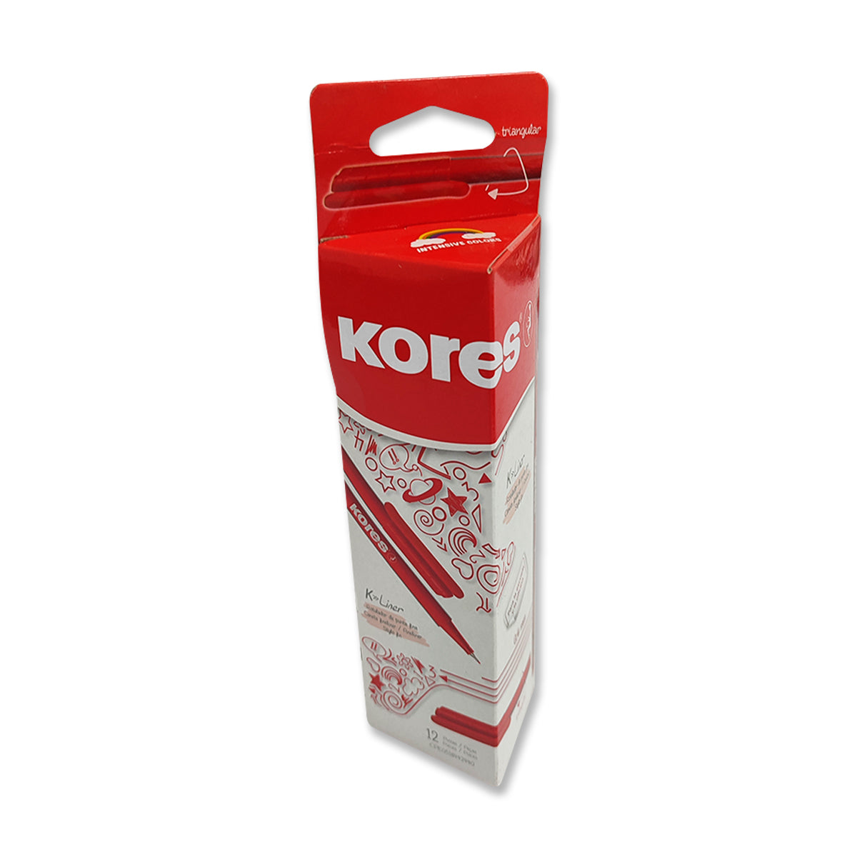 Rotulador Kores K-Liner Rojo Caja de 12 Unidades